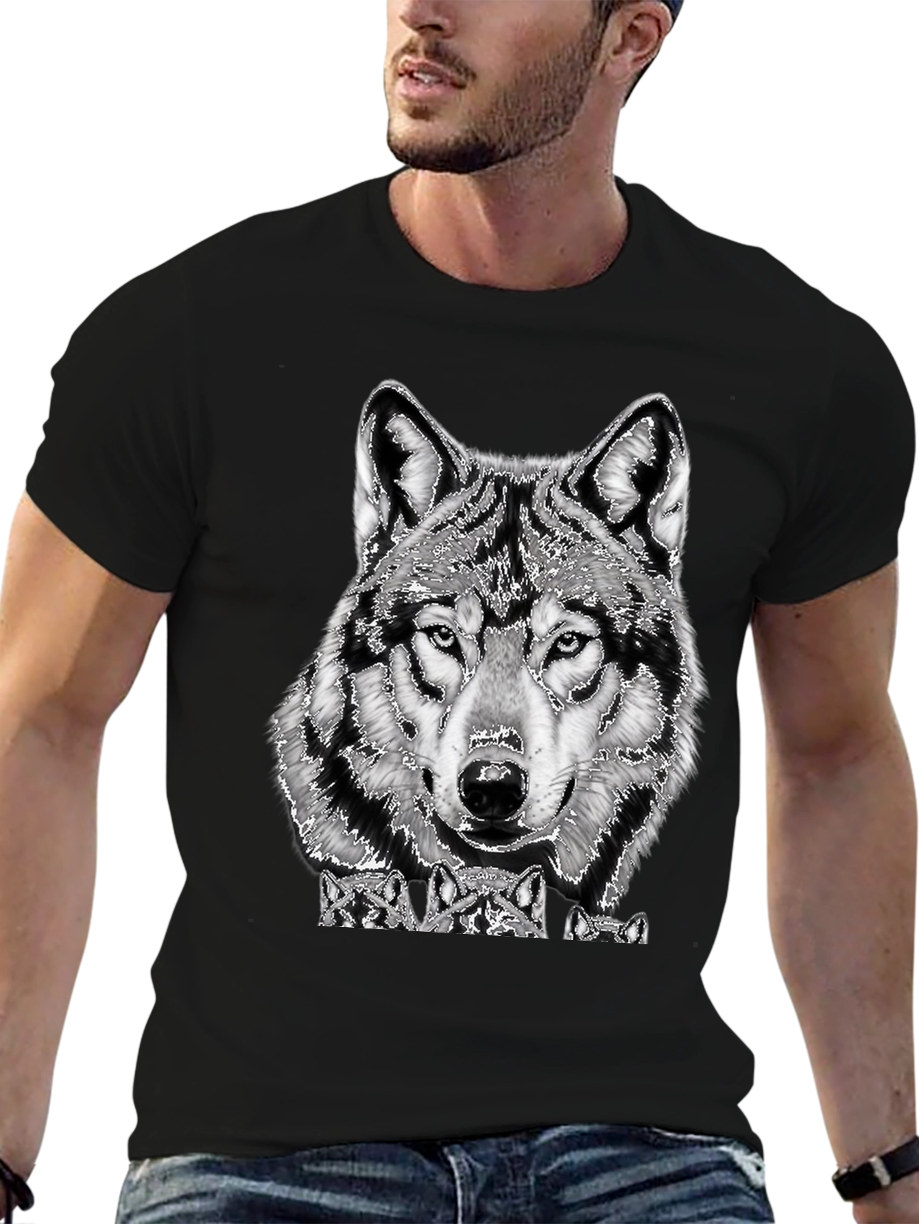 Wolf Pack Graphic Tee - Men's Black T-Shirt - 6