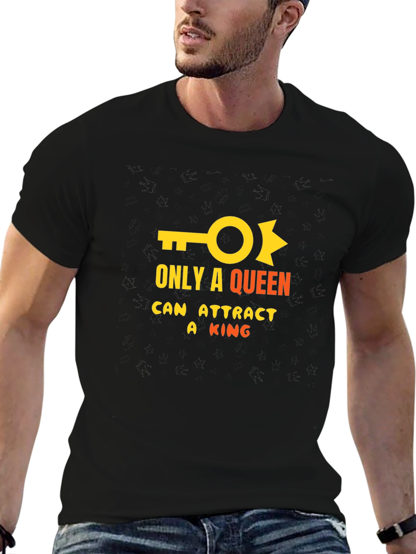 Black Queen Attracts King Graphic T-Shirt view 6