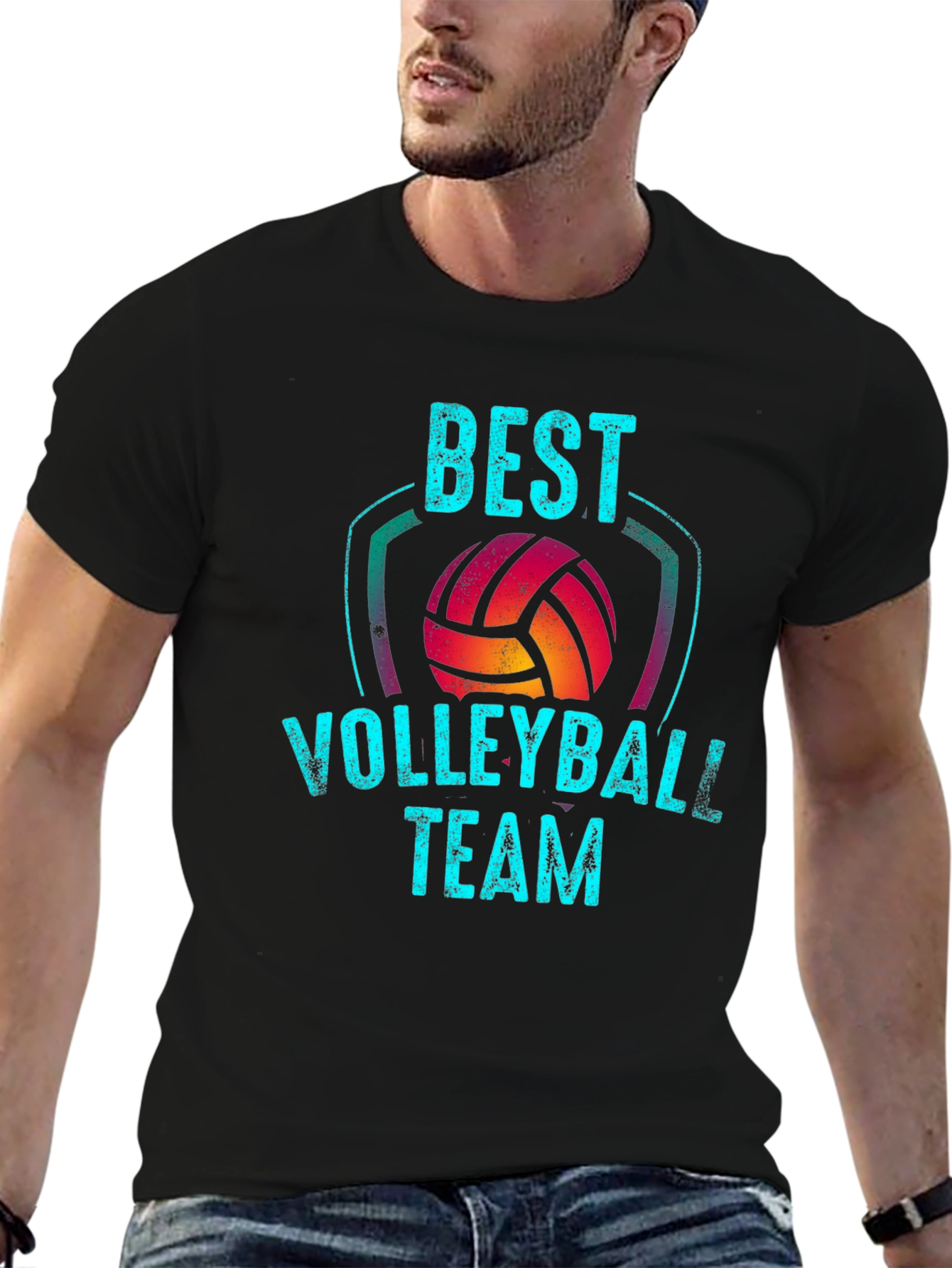 Black Best Volleyball Team Graphic Tee view 6