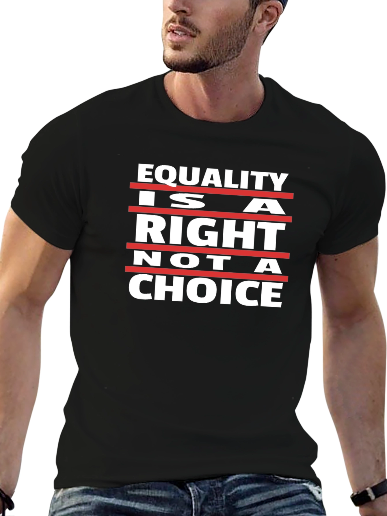 Black Equality is a Right Tee - Black Unisex Shirt view 6