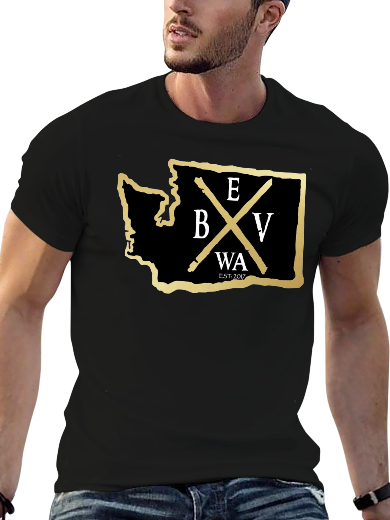 Black Washington State BV T-Shirt - Black view 6