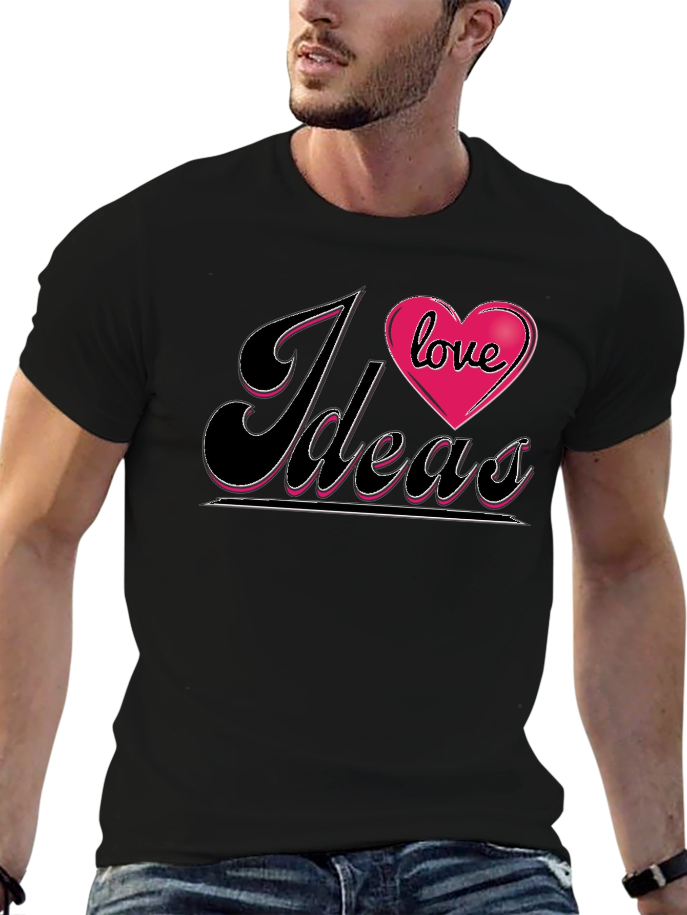 Black I Love Ideas Graphic Tee - Black T-Shirt view 6