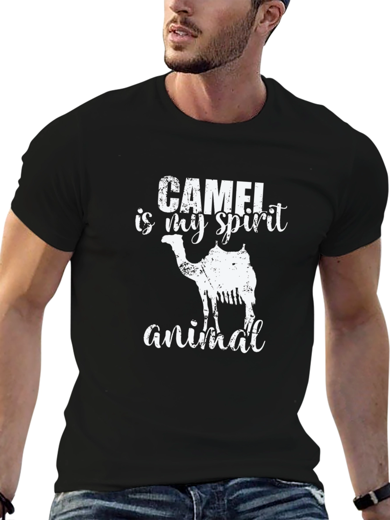 Black Camel is My Spirit Animal T-Shirt - Black view 6