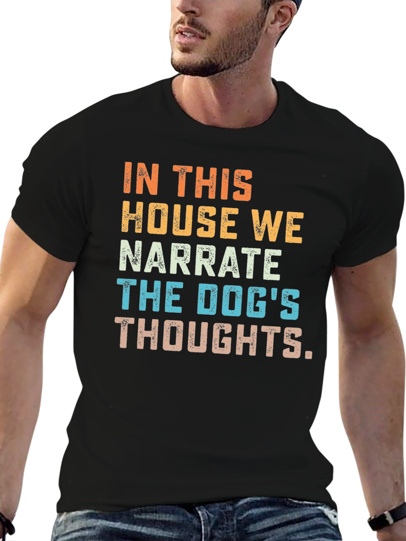 Black Narrate Dog's Thoughts T-Shirt Funny Pet Lover Tee view 6