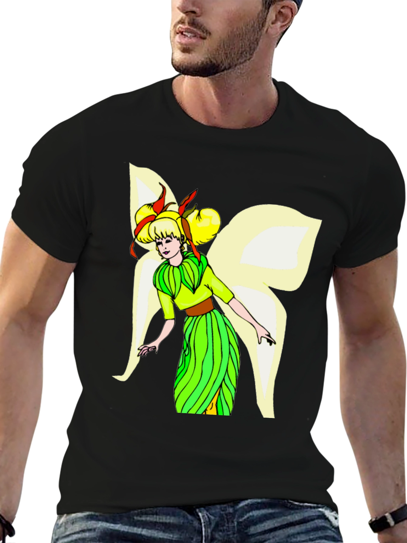 Black Fairy Graphic Black T-Shirt view 6