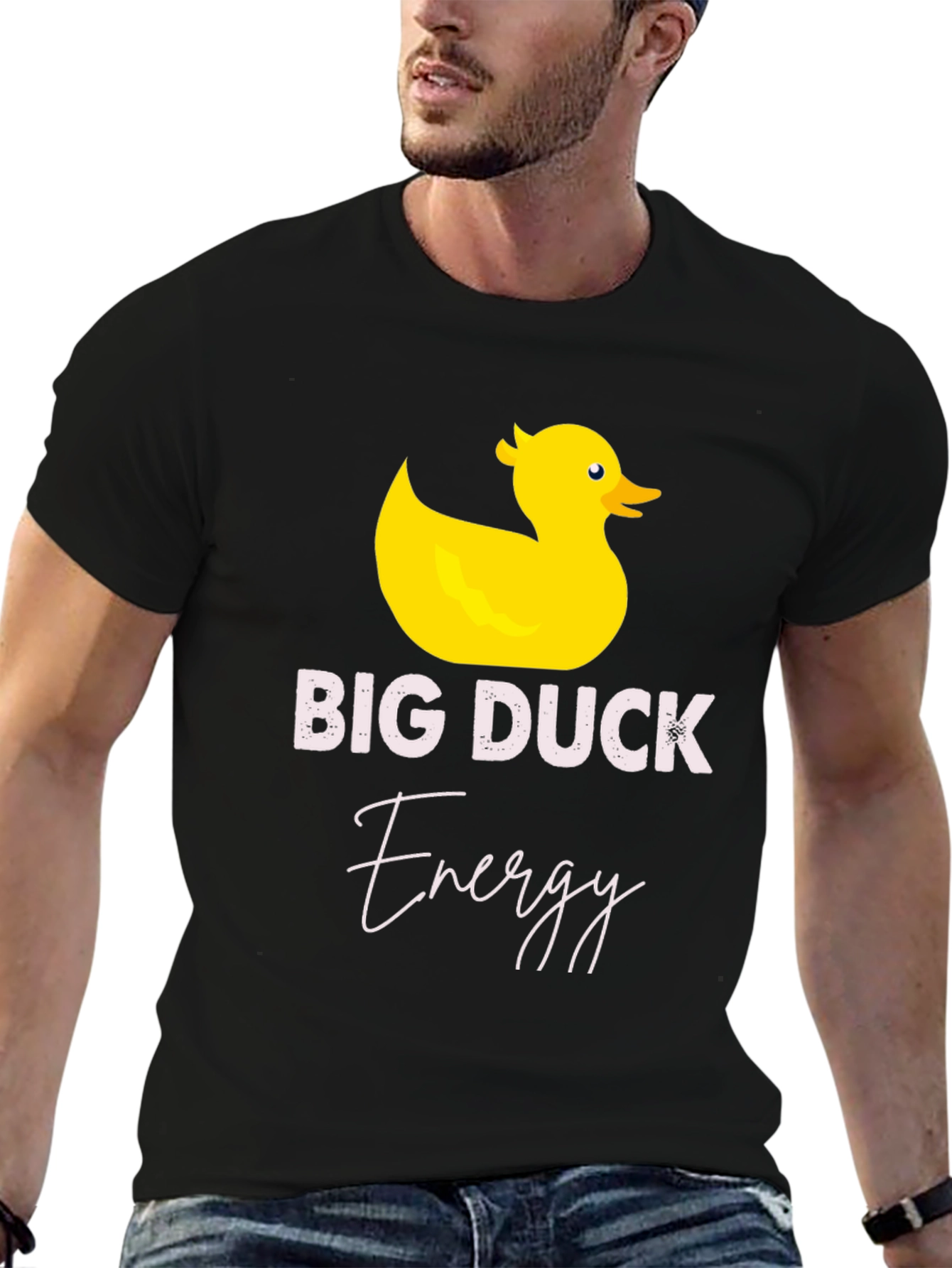 Black Big Duck Energy T-Shirt - Funny Graphic Tee view 6