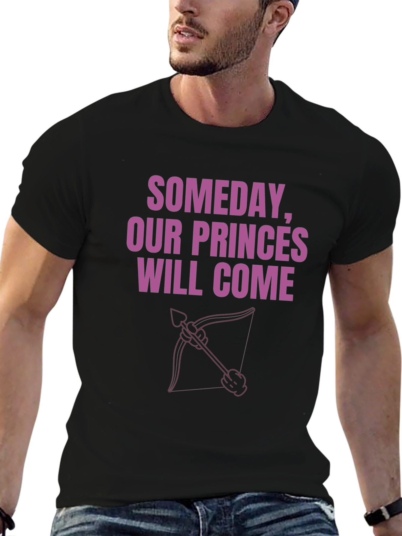 Black Someday Our Princes Will Come Graphic Tee view 6