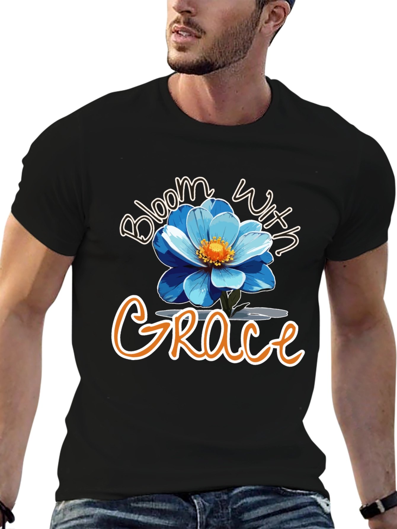 Black Bloom with Grace Graphic Tee view 6