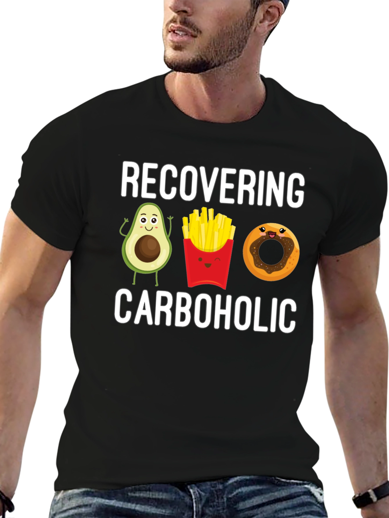 Black Recovering Carboholic T-Shirt view 6