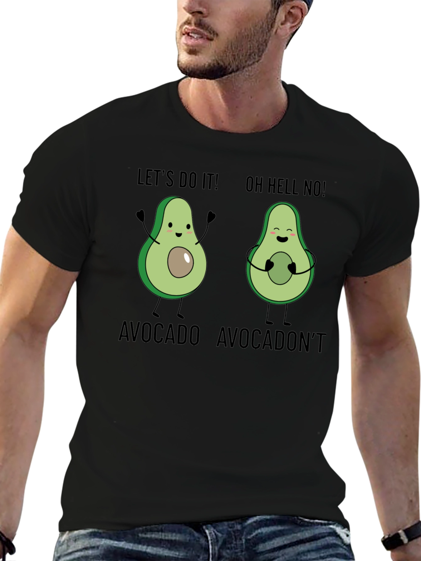 Black Avocado Humor Tee - Let's Do It! T-Shirt view 6