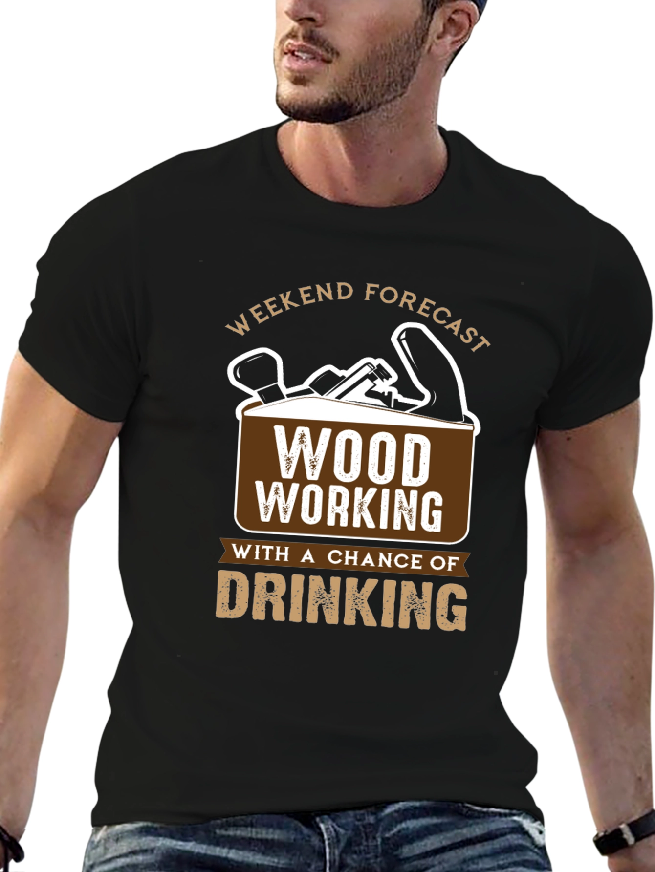 Black Weekend Forecast Woodworking T-Shirt view 6