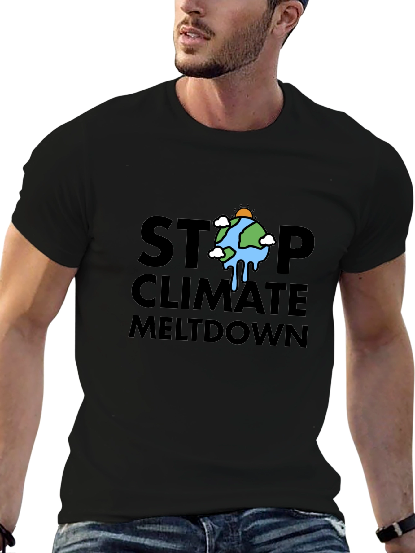 Black Stop Climate Meltdown T-Shirt view 6
