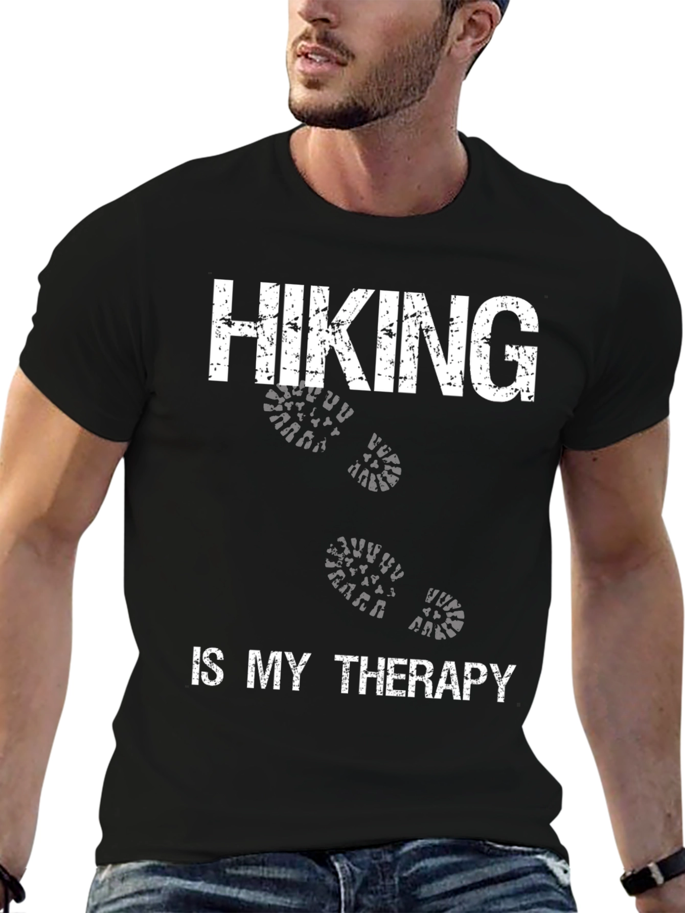 Black Hiking is My Therapy Graphic Tee view 6