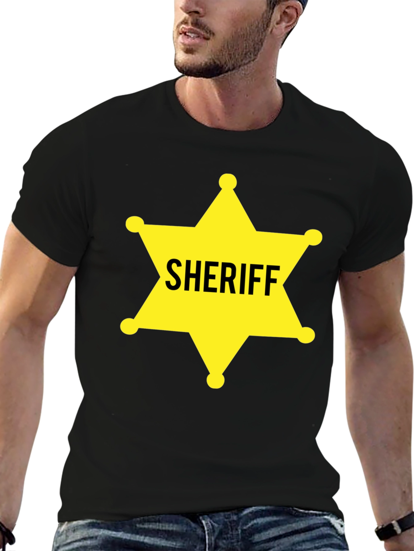 Black Sheriff Star Graphic T-Shirt view 6
