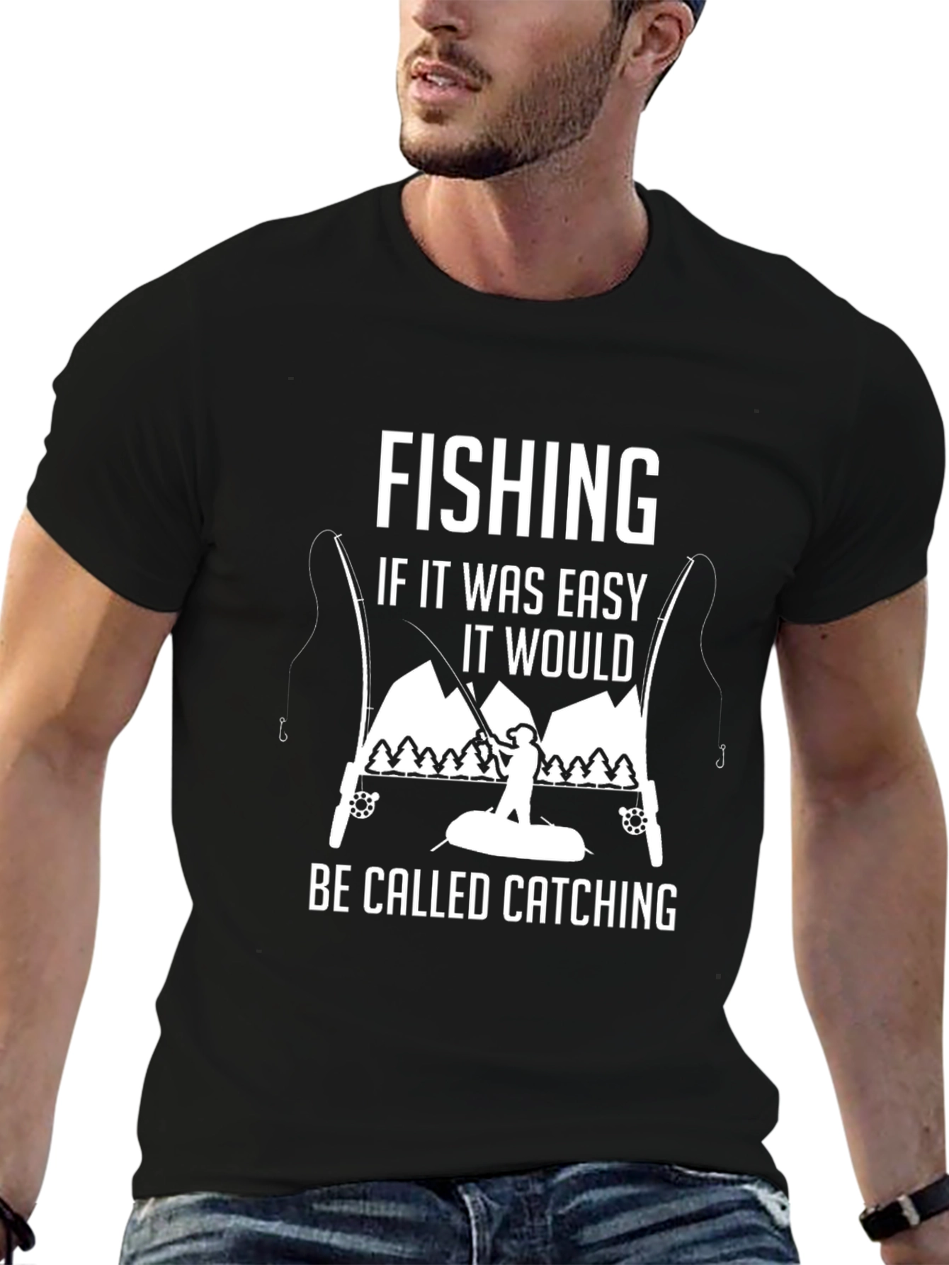 Black Fishing T-Shirt - If It Was Easy... view 6