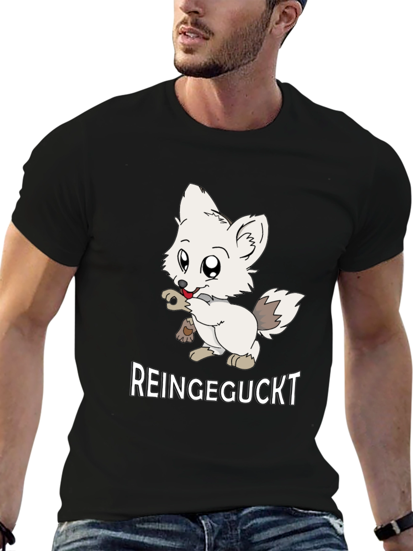Black Cute Fox Graphic Tee - Reingeguckt Design view 6