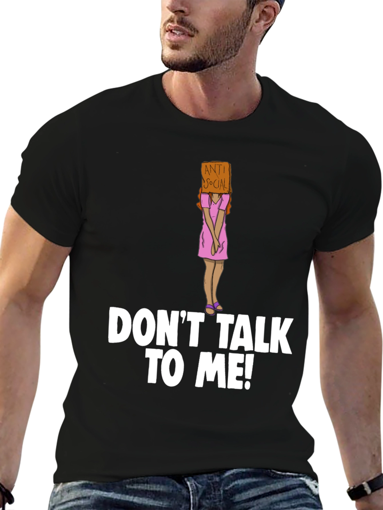 Black Anti-Social T-Shirt - 'Don't Talk To Me!' Novelty Tee view 6