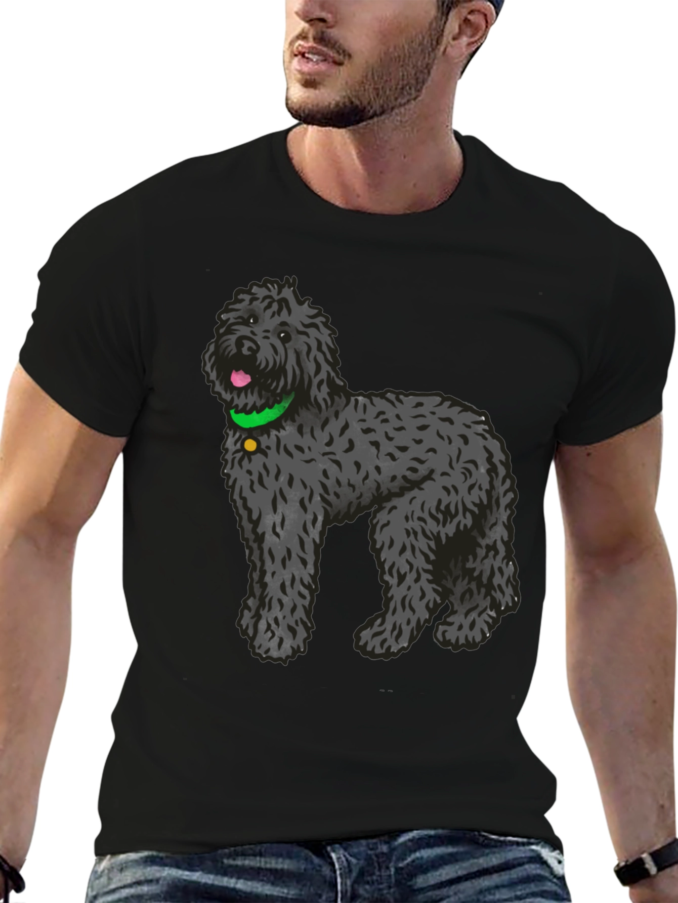 Black Dog Lover Tee - Black Portuguese Water Dog Graphic T-Shirt view 6