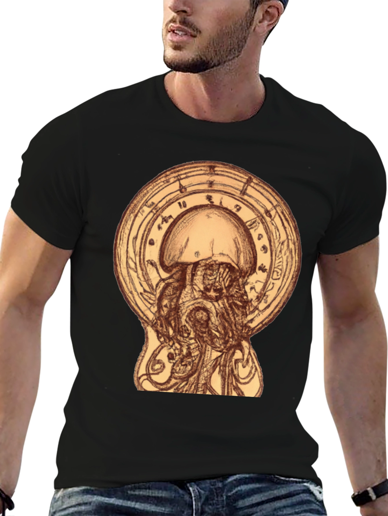 Black Ethereal Jellyfish Graphic Tee view 6
