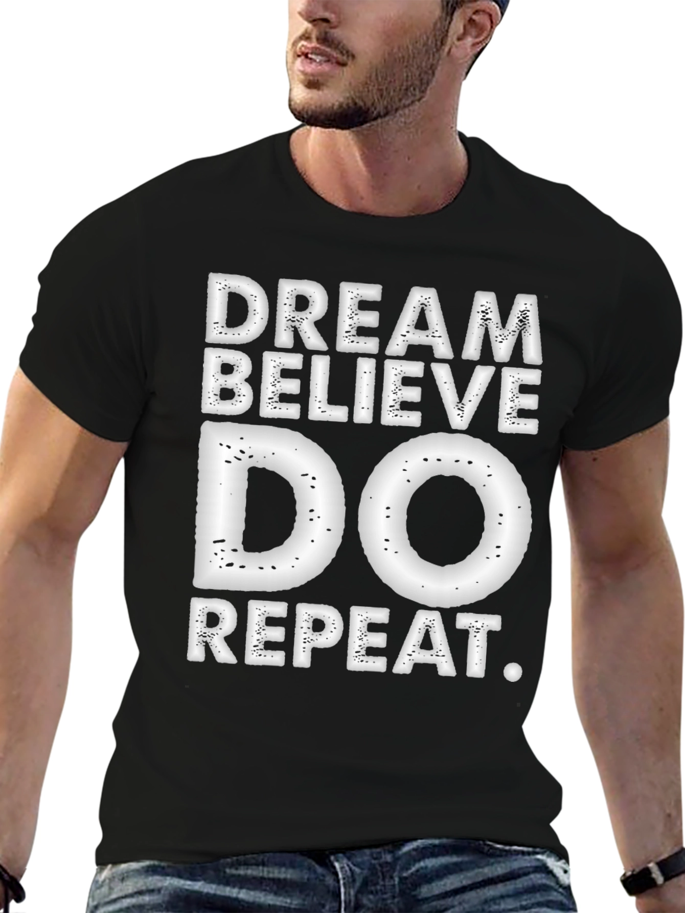 Black Dream Believe Do Repeat T-Shirt view 6