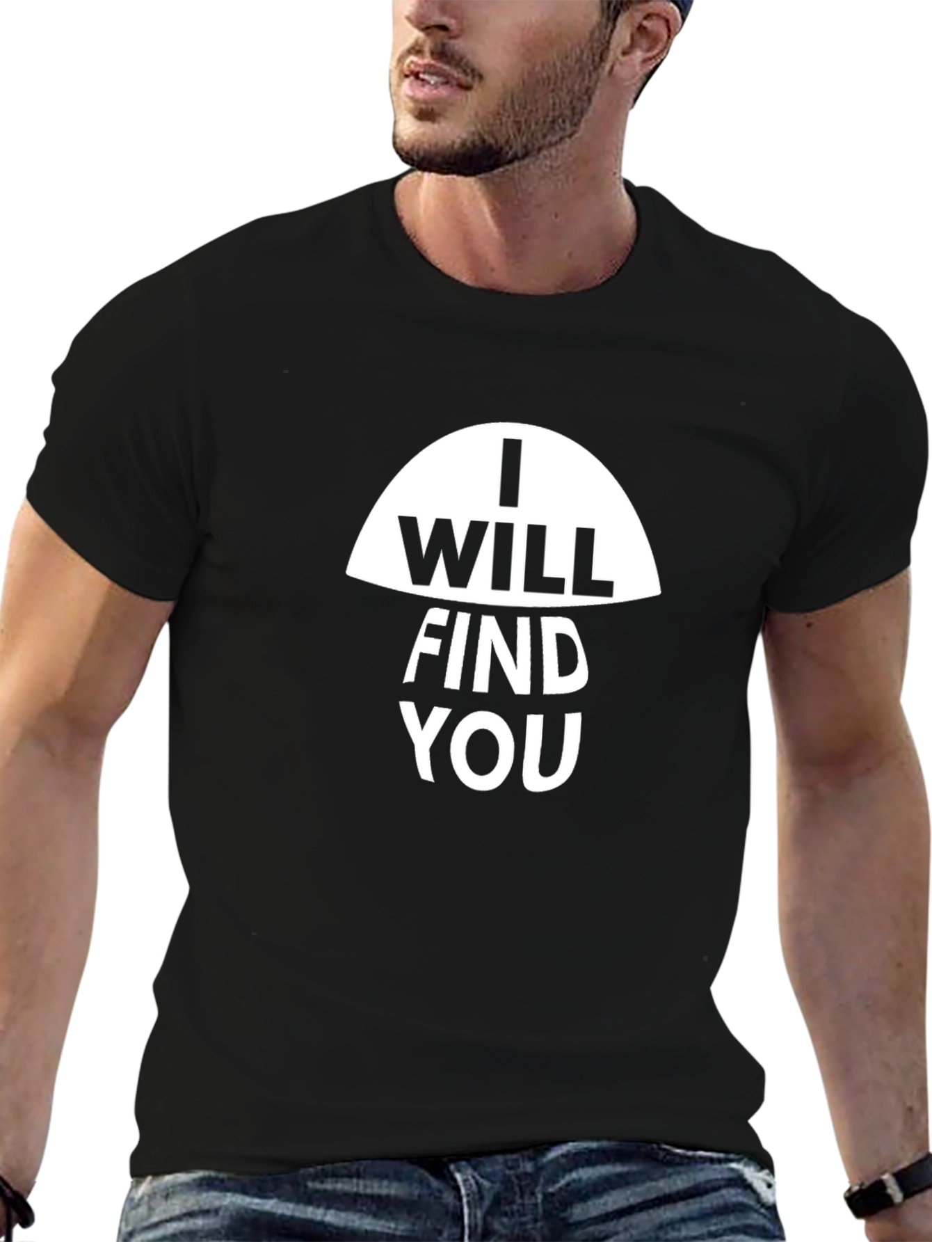 Black I Will Find You Graphic Tee - Black view 6