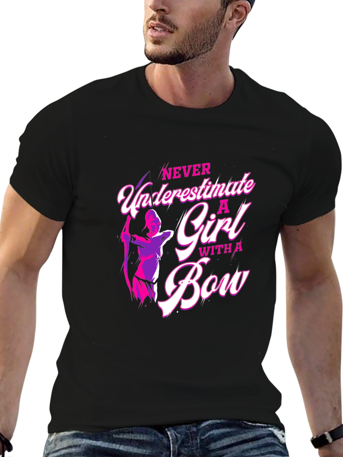 Black Archery Girl's T-Shirt: Never Underestimate! view 6