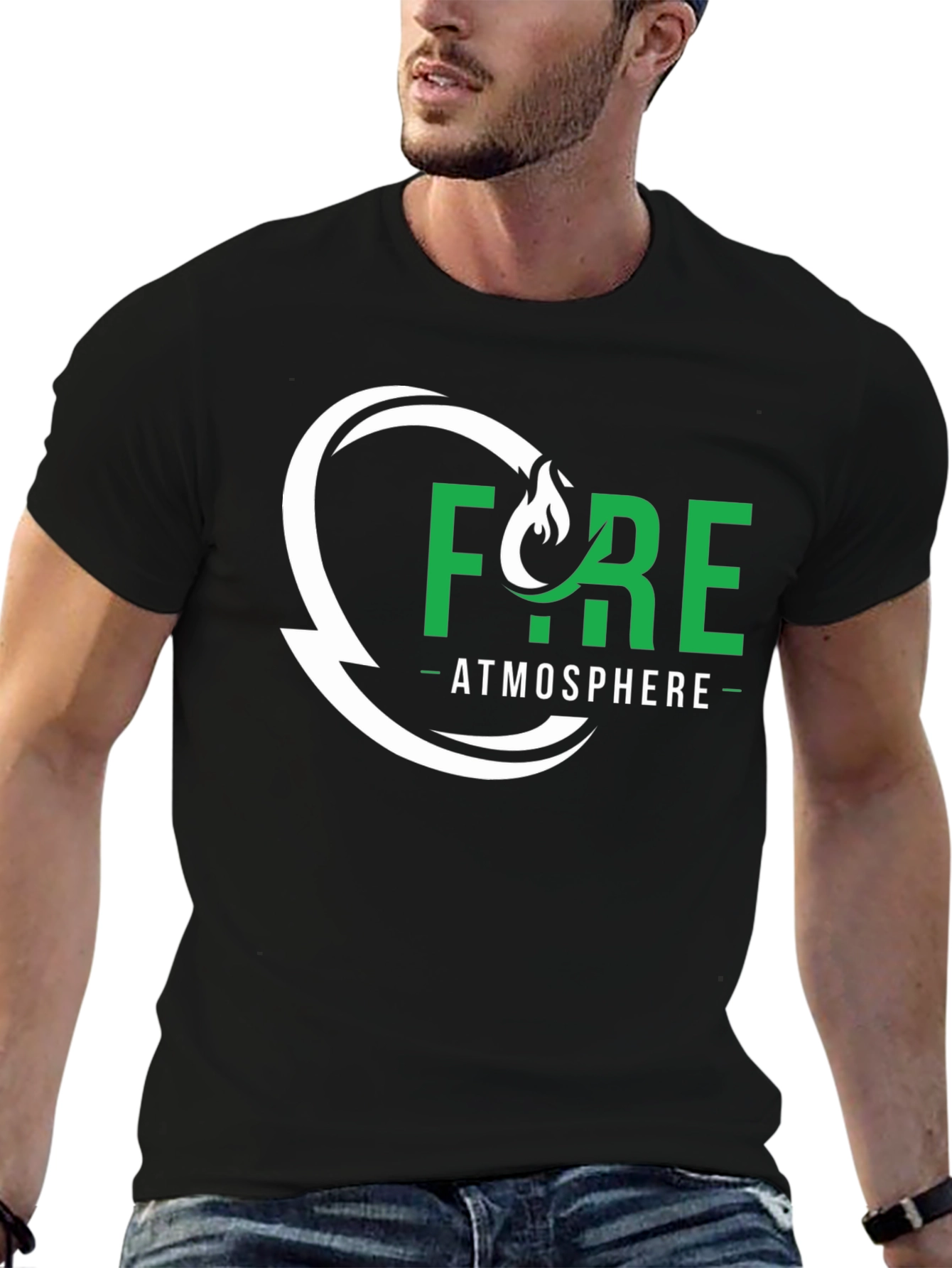 Black Fyre Atmosphere Graphic Tee - Black Cotton Blend view 6