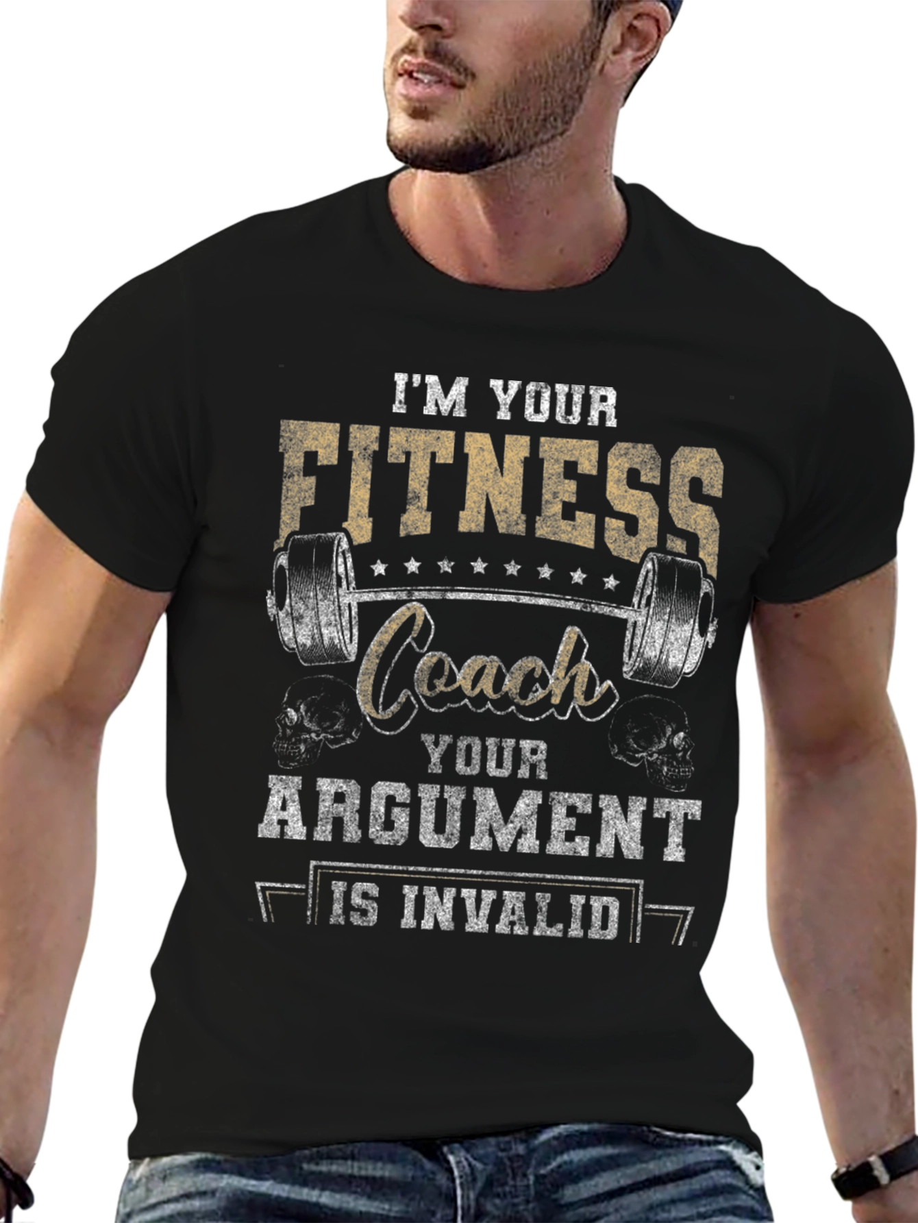 Black Fitness Coach T-Shirt - Your Argument is Invalid view 6