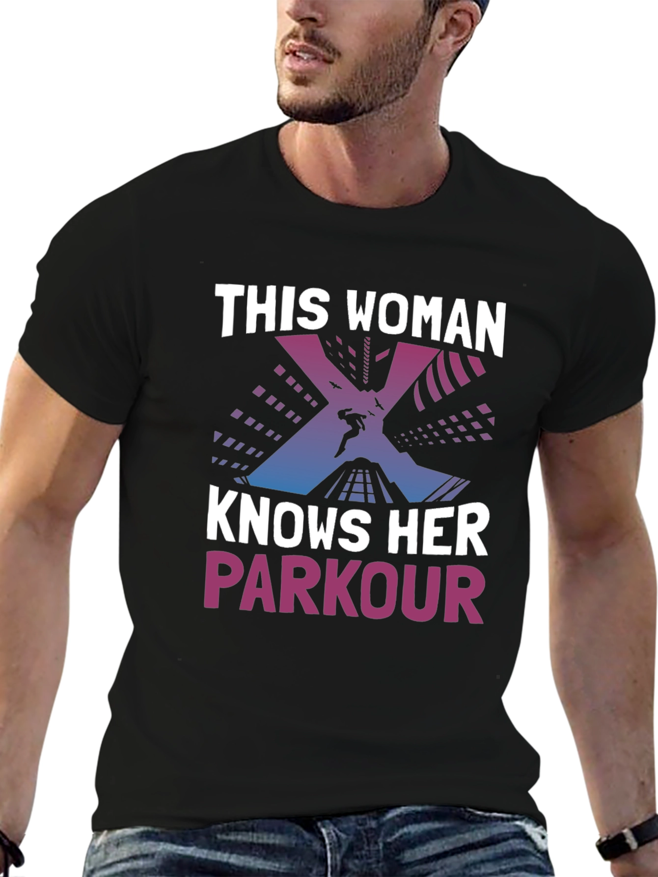 Black Parkour Woman T-Shirt - Urban Athlete Style view 6