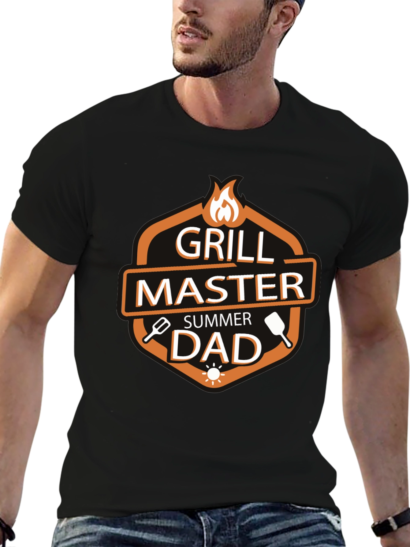 Black Grill Master Summer Dad T-Shirt view 6