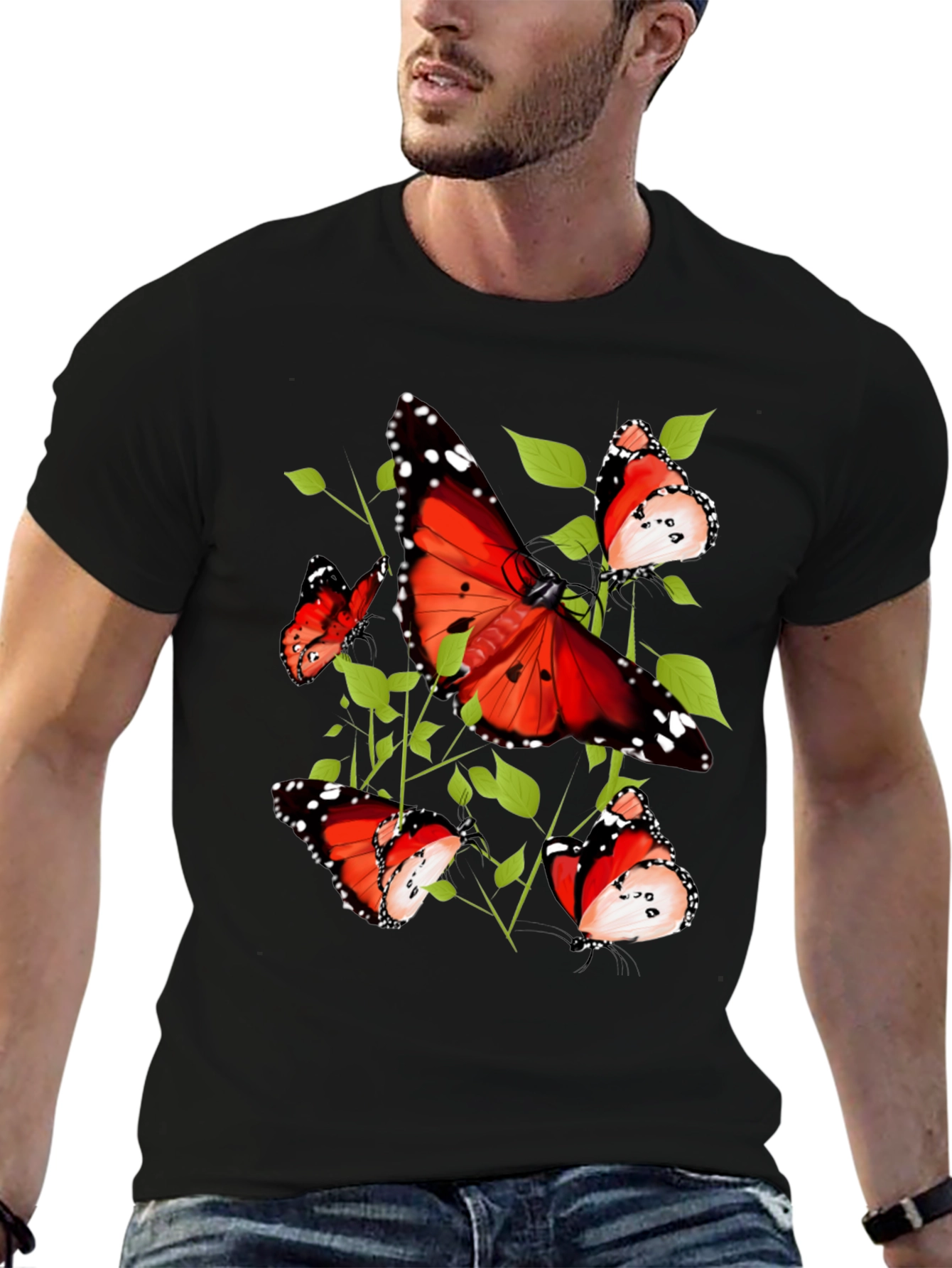 Black Butterfly Graphic Tee - Nature Inspired Design view 6