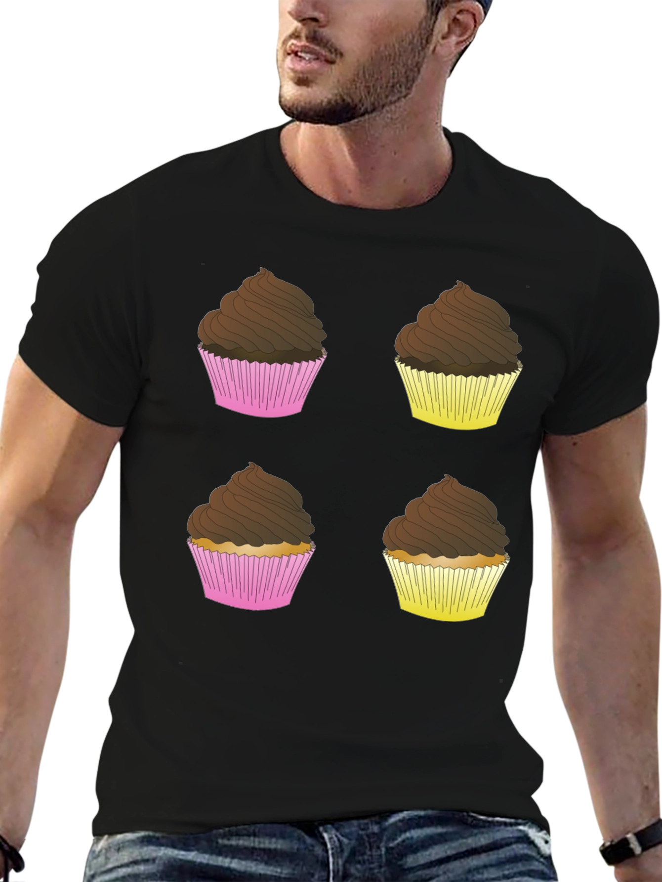 Black Cupcake T-Shirt - Sweet Design view 6