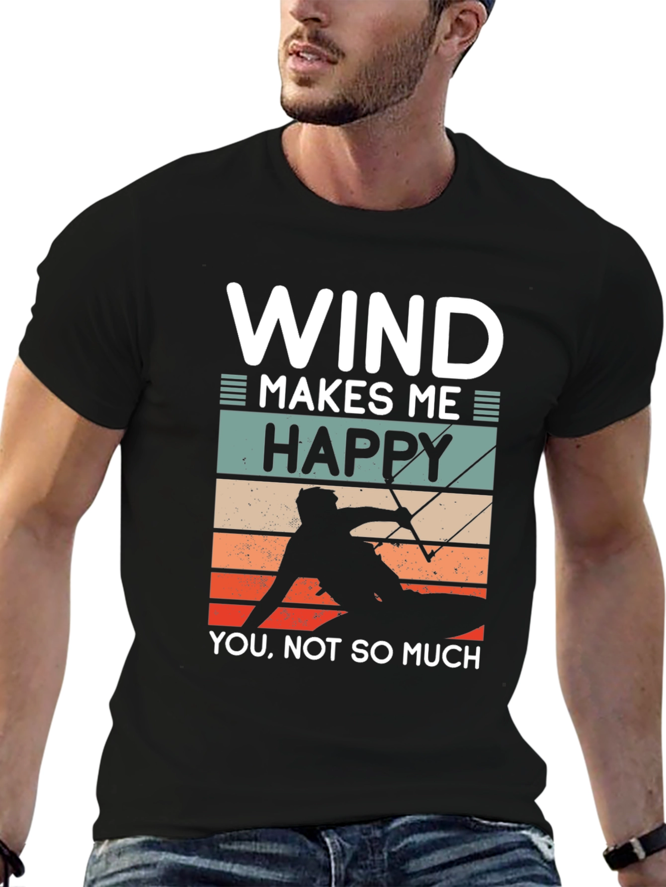 Black Wind Makes Me Happy Graphic Tee view 6