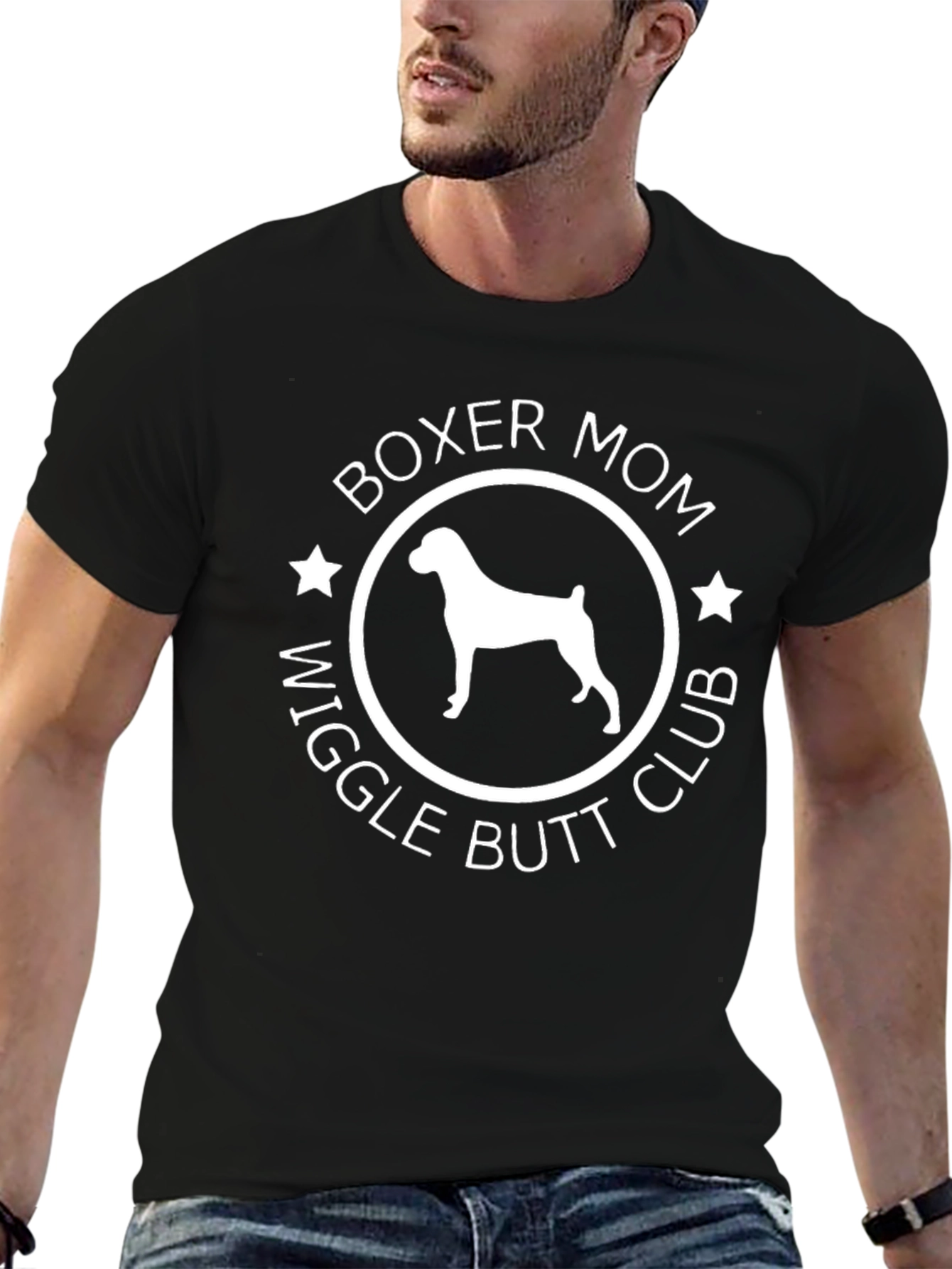 Black Boxer Mom Wiggle Butt Club T-Shirt view 6