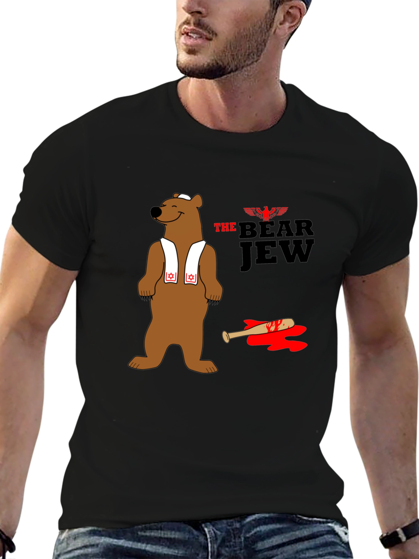 Black The Bear Jew T-Shirt view 6