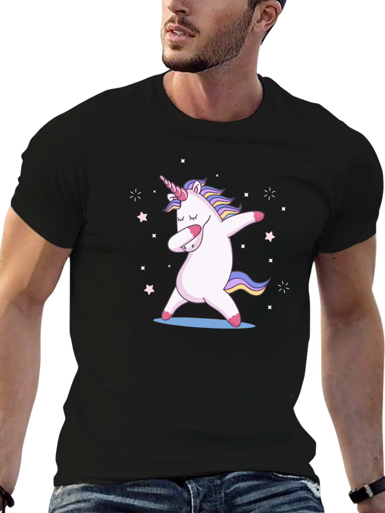 Black Unicorn Dab T-Shirt - Funny & Stylish view 6