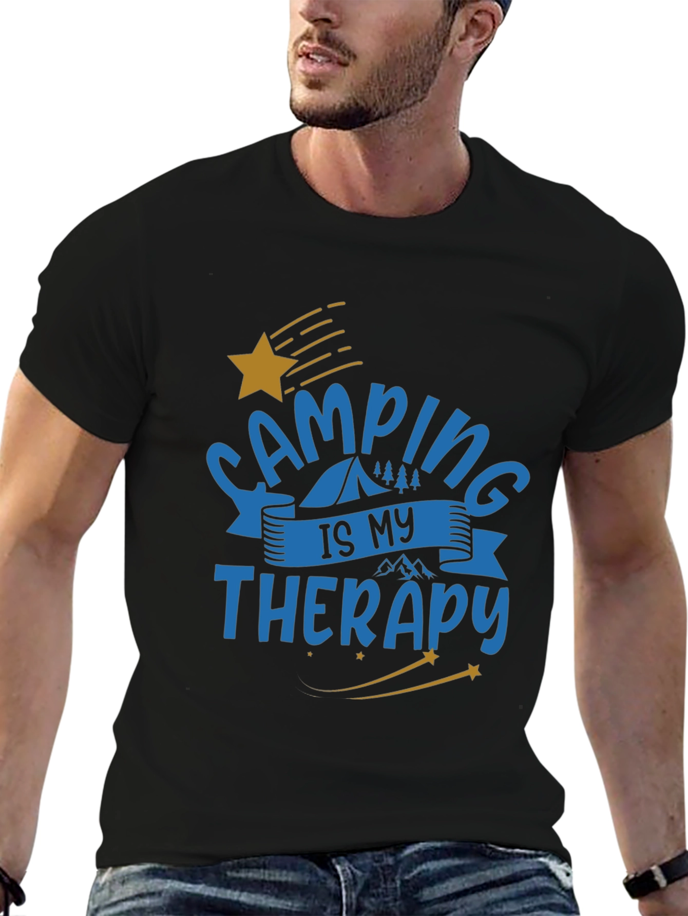 Black Camping is My Therapy Graphic T-Shirt view 6