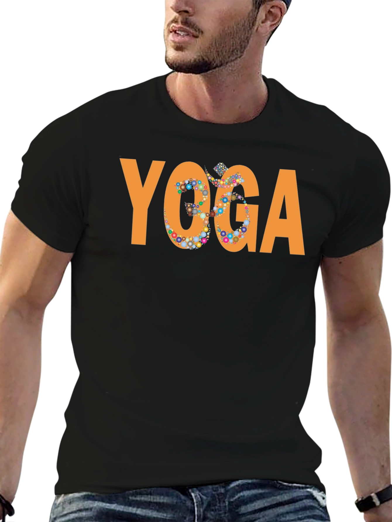 Black Yoga Graphic Tee - Meditative Comfort view 6