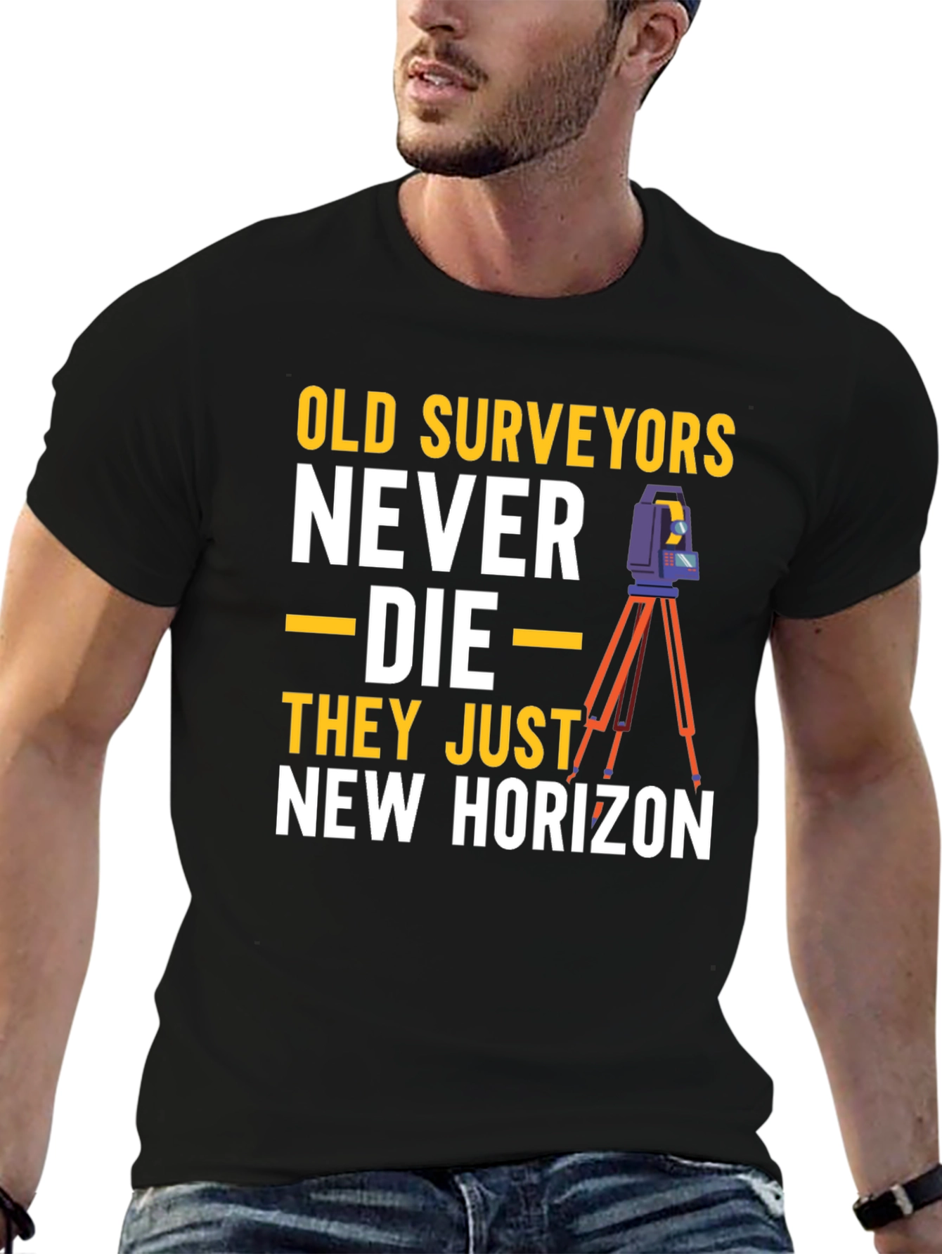 Black Old Surveyors New Horizon Graphic T-Shirt view 6