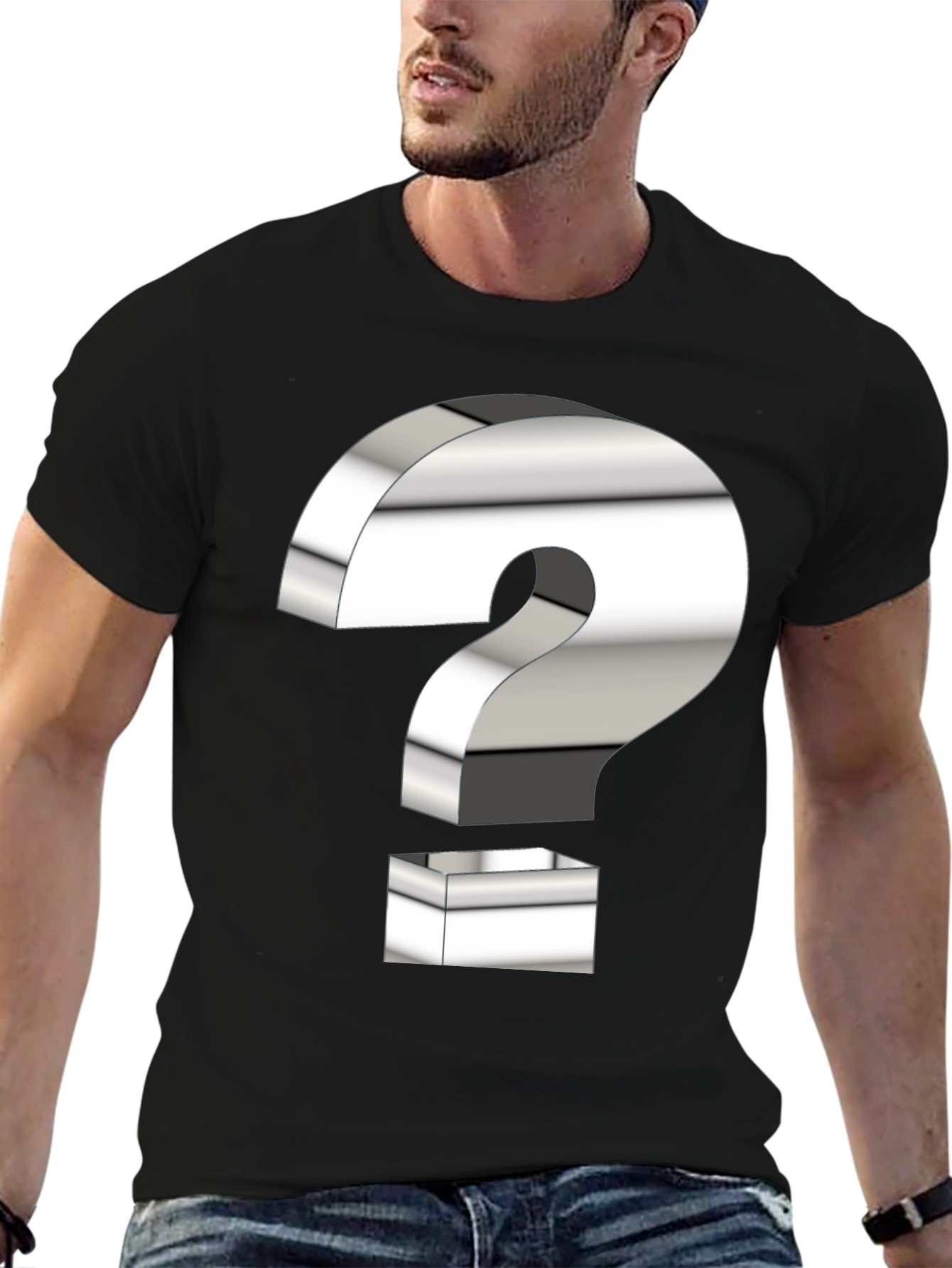 Black Question Mark Graphic T-Shirt view 6