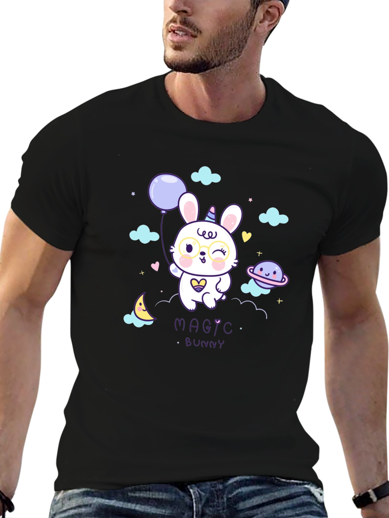 Black Magic Bunny Graphic Tee view 6