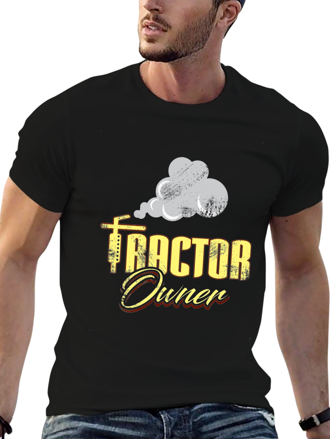 Black Tractor Owner Black Graphic Tee view 6