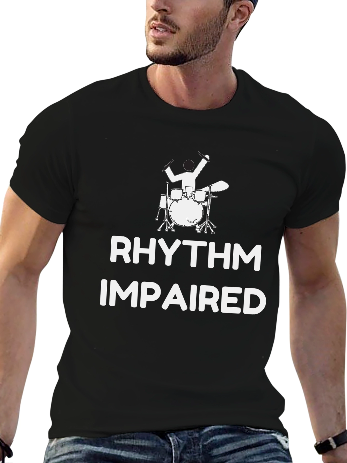 Black Rhythm Impaired Drummer Graphic Tee view 6