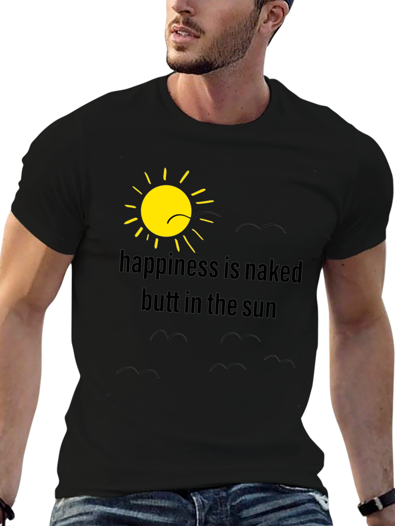 Black Happiness is Naked Butt in the Sun T-Shirt view 6