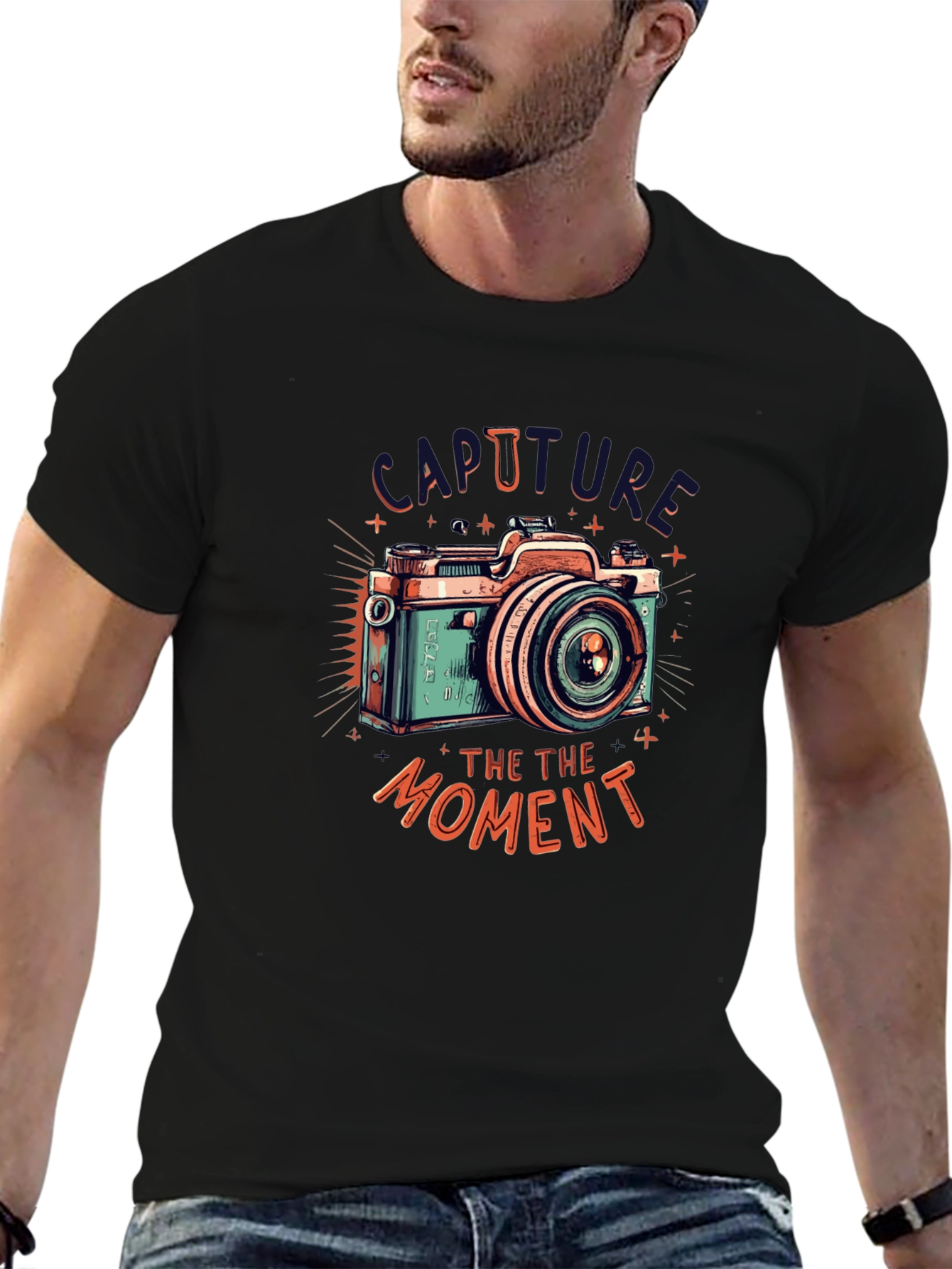 Black Retro Camera Graphic Tee - Capture the Moment view 6