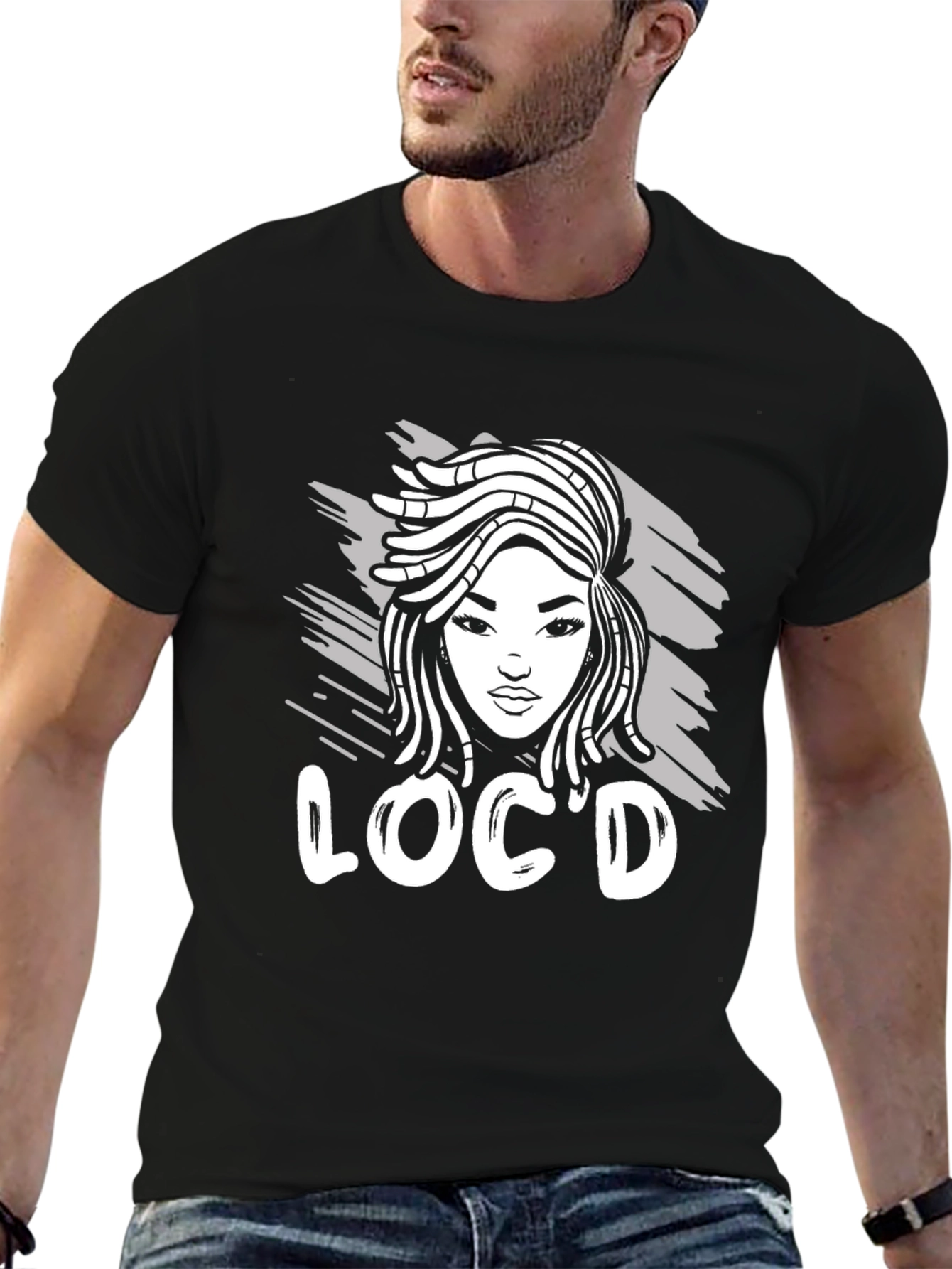 Black Loc'd Women's Graphic T-Shirt - Black view 6