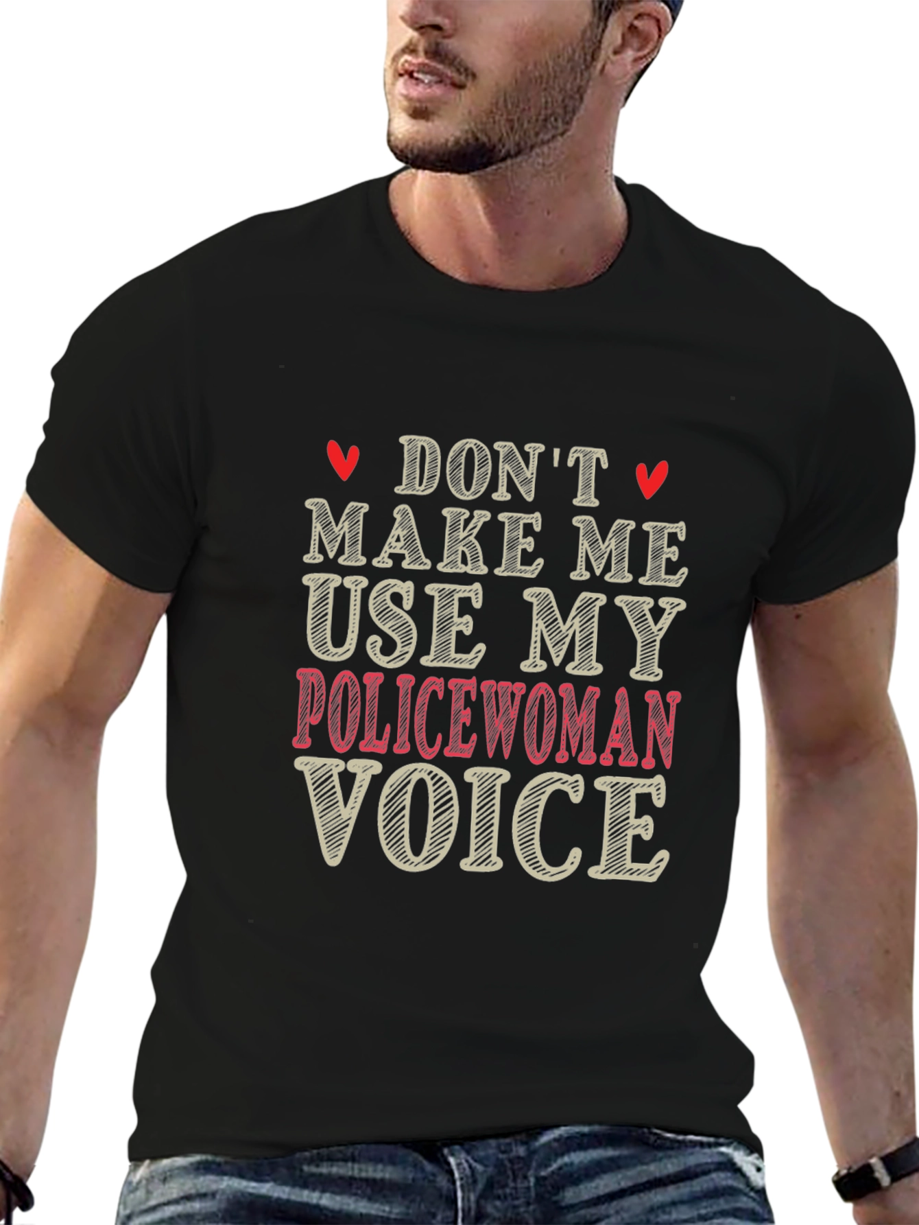 Black Don't Make Me Use My Policewoman Voice Graphic Tee view 6