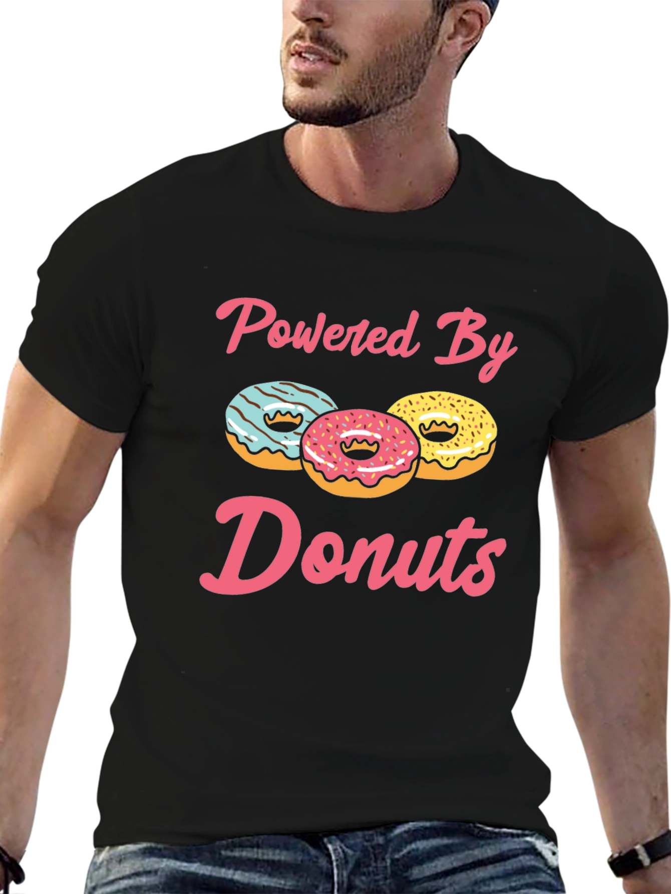 Black Powered By Donuts Graphic Tee view 6
