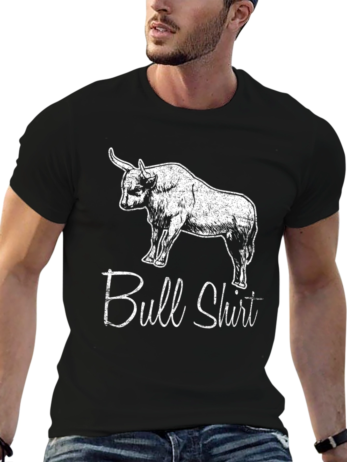 Black Bull Shirt - Funny Graphic Tee view 6