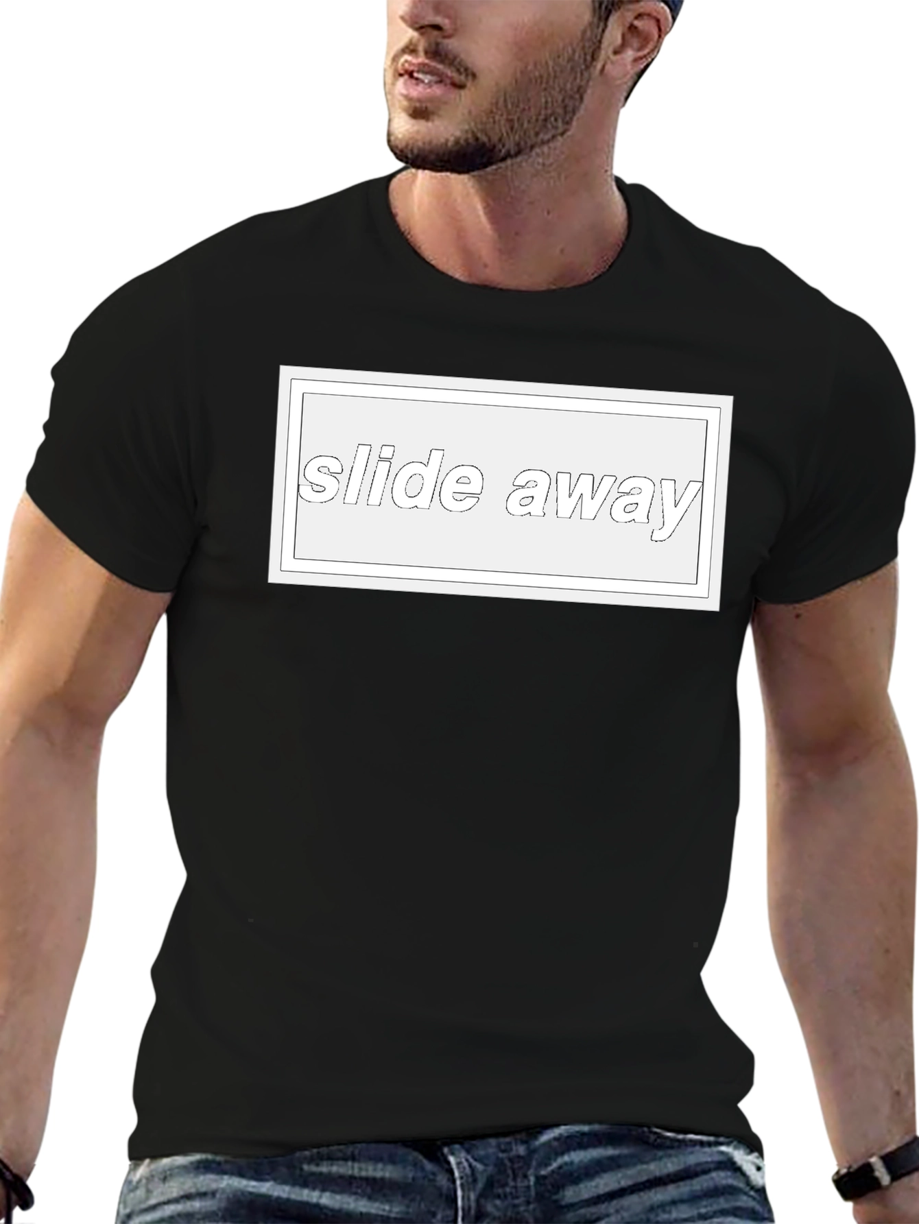 Black Slide Away Graphic Tee - Classic Style view 6
